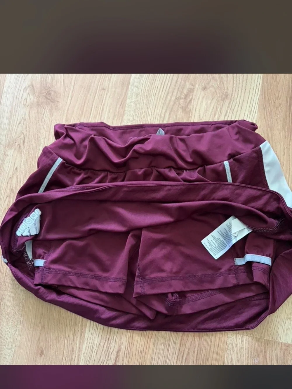 adidas Burgundy Athletic Skort with White Trim